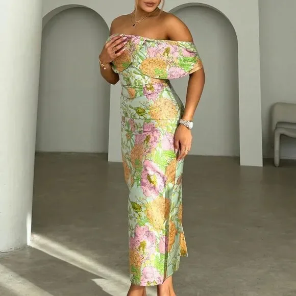 NWT Elliatt Off-Shoulder Beachcomber Sheath Dress size XS - Picture 2 of 8